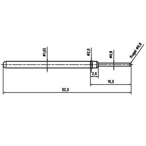 PTR Hartmann 2021-D-1.5N-AU-0.8 Precisietestpen met veercontact