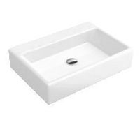 Villeroy & Boch Memento Opzet Wastafel 50x42 Cm. Z/kraangat M/overloop C+ Edelweiss