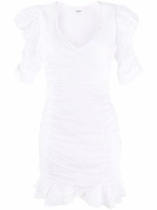 MARANT ÉTOILE robe froncée à manches courtes - Blanc