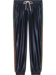 Gucci pantalon de jogging à rayures Web - Bleu