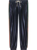 Gucci pantalon de jogging à rayures Web - Bleu - thumbnail