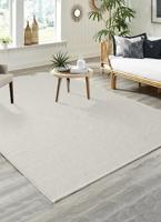Karpet24 Stockholm glad geweven handgemaakt wollen vloerkleed Cream-200 x 290 cm