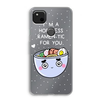 I'm A Hopeless Ramen-Tic For You: Google Pixel 4a Transparant Hoesje