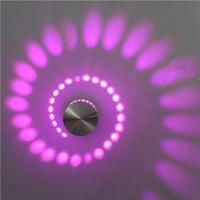 3W moderne interieur creatieve spiraal ronde wand lamp voor Club KTV gang gangpad achtergrond wanddecoratie lamp muur gemonteerd (paars licht)