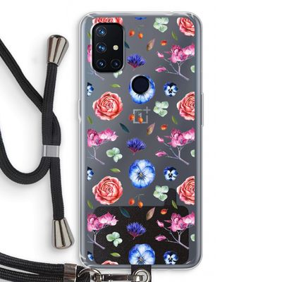 Bloemetjes: OnePlus Nord N10 5G Transparant Hoesje met koord