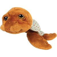 Suki Gifts pluche zeeschildpad Jules knuffeldier - cute eyes - donkerbruin - 14 cm   -