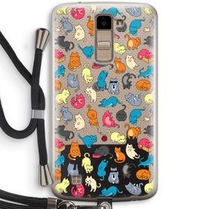 Kleurrijke katten: LG K10 (2016) Transparant Hoesje met koord