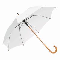 Bruiloft paraplu bruid/bruidegom - wit - houten handvat - dia 103 cm