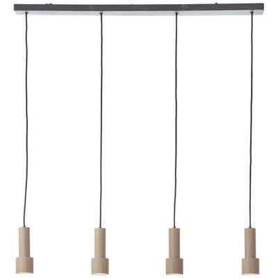 Brilliant Hanglamp rechtCadiz 4-lichts zwart met brons - 60118/76