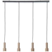 Brilliant Hanglamp rechtCadiz 4-lichts zwart met brons - 60118/76