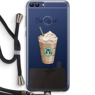 But first coffee: Huawei P Smart (2018) Transparant Hoesje met koord
