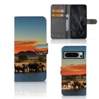 Google Pixel 8 Pro | Telefoonhoesje | Met pasjeshouder | Olifanten Google Pixel 8 Pro | Telefoonhoesje | Met pasjeshouder | Olifanten