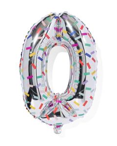 HEMA Folieballon Cijfer 0 Confetti XL