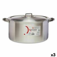 Kookpot met Deksel Kinvara 100014 100014 Zilverkleurig 20 L 51 x 23 x 41 cm (3 Stuks)