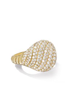 David Yurman bague Sculpted Cable en or 18ct pavée de diamants