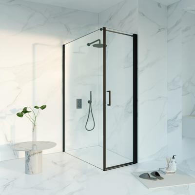 Fortifura Galeria Douchecabine - 60x140x200 - Profiel veiligheidsglas - anti kalk - mat zwart SW1122468/SW797916/SW797905