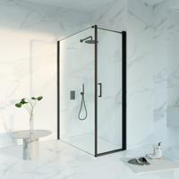 Fortifura Galeria Douchecabine - 60x140x200 - Profiel veiligheidsglas - anti kalk - mat zwart SW1122468/SW797916/SW797905