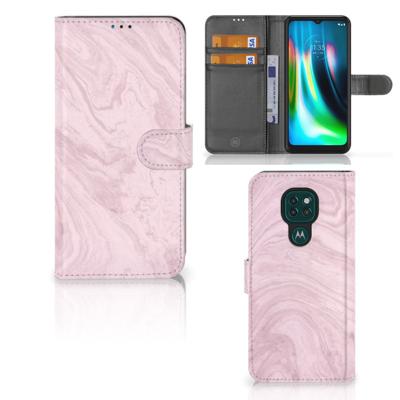 Motorola Moto G9 Play | E7 Plus | Bookcase | Marble Pink - Origineel Cadeau Vriendin