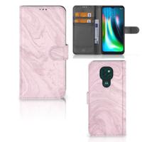 Motorola Moto G9 Play | E7 Plus | Bookcase | Marble Pink - Origineel Cadeau Vriendin
