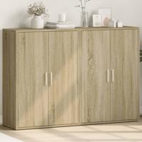 Dressoirs 2 st 60x31x84 cm bewerkt hout sonoma eikenkleurig