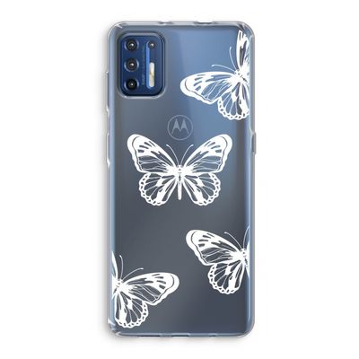 White butterfly: Motorola Moto G9 Plus Transparant Hoesje