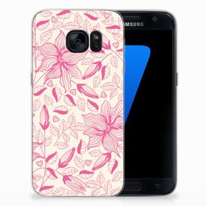 Samsung Galaxy S7 TPU Case Pink Flowers