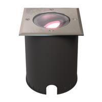 Cody - Smart LED Grondspot - IP67 waterdicht - 5,5 Watt 345 Lumen - Kantelbaar - Overrijdbaar - Vierkant - Wifi + Bluetooth - RGBWW - GU10 - Google Home, Amazon Alexa en Siri - RVS