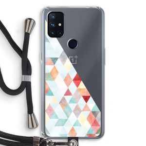Gekleurde driehoekjes pastel: OnePlus Nord N10 5G Transparant Hoesje met koord