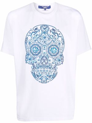 Junya Watanabe MAN t-shirt à imprimé tête de mort - Blanc