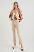 Cropped flared jeans - BROWN - 38