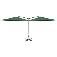 The Living Store Parasol Dubbel - Stof 100% polyester - Groen - 600 x 290 x 260 cm - 2 Naast elkaar liggende doeken - thumbnail