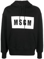 MSGM hoodie en coton à logo imprimé - Noir