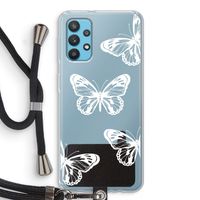 White butterfly: Samsung Galaxy A32 4G Transparant Hoesje met koord