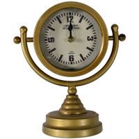 Tafelklok retro goud Luzern decoratie 26 cm metaal   - - thumbnail