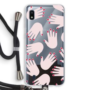 Hands pink: Samsung Galaxy A10 Transparant Hoesje met koord