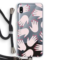 Hands pink: Samsung Galaxy A10 Transparant Hoesje met koord