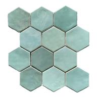 Terre d&apos;Azur Hexagonale Mosaic Verde Mix 28x30 cm