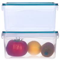 5Five Vershoudbakje met deksel - 2x - kunststof - luchtdicht - 20 x 13 x 10 cm - 1800 ml