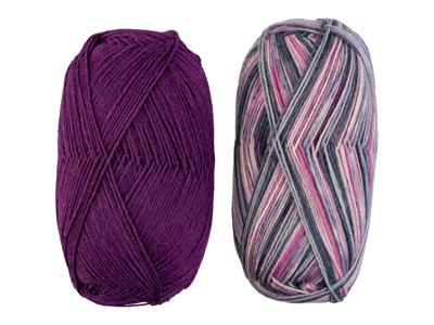 crelando Wollen breigaren (Grijs/roze)