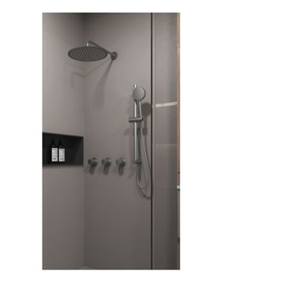 Regendouche set SaniClear Plus | Inbouw | Thermostaatkraan | Rond | Gunmetal
