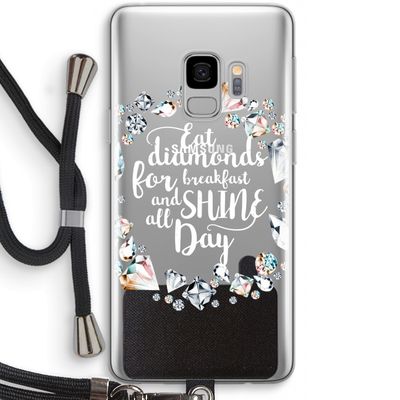 Diamonds: Samsung Galaxy S9 Transparant Hoesje met koord