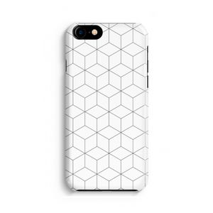 Zwart-witte kubussen: Volledig Geprint iPhone 7 Hoesje