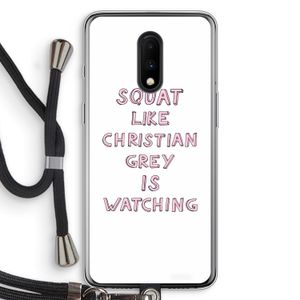 Christian Grey: OnePlus 7 Transparant Hoesje met koord