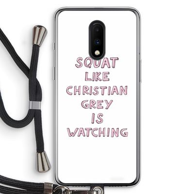 Christian Grey: OnePlus 7 Transparant Hoesje met koord