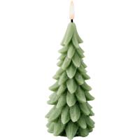 LED kerstboom kaars - groen - 19 cm - batterijen inclusief - timer - kerstboomkaars