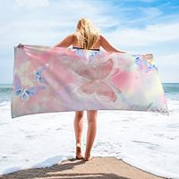 strandlakens vlinder 100% microvezel sneldrogend comfortabele dekens sterke wateropname voor zonnebaden strandzwemmen buiten reizen kamperen training Lightinthebox