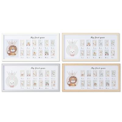 Fotolijsten Home ESPRIT Kristal Hout MDF 56,5 x 2 x 27,5 cm (4 Stuks)
