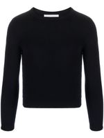 extreme cashmere pull crop en maille fine - Bleu