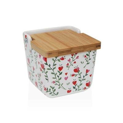 Zoutvaatje met deksel Versa Lover Keramisch 8,8 x 8,5 x 8,8 cm