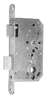 Nemef 1769/35,36 Paniekdeurslot | DM65mm | PC72mm | doorgaand voorplaat RVS 24x235mm afgerond | staal vernikkelde dag- en nachtschoot | 2 toers | DR 4